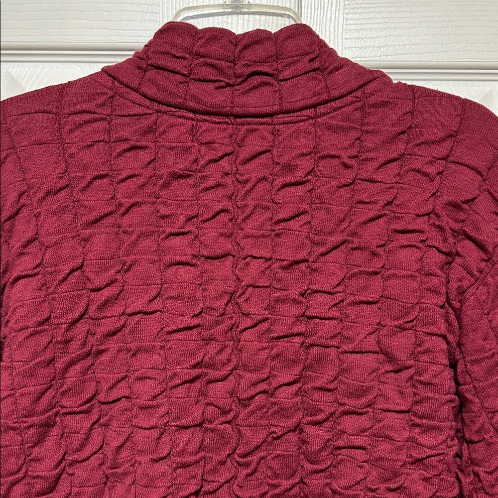 Free People Beach Burgundy Red Textured Knit Cardigan Jacket - Size X-Small - Picture 5 of 9